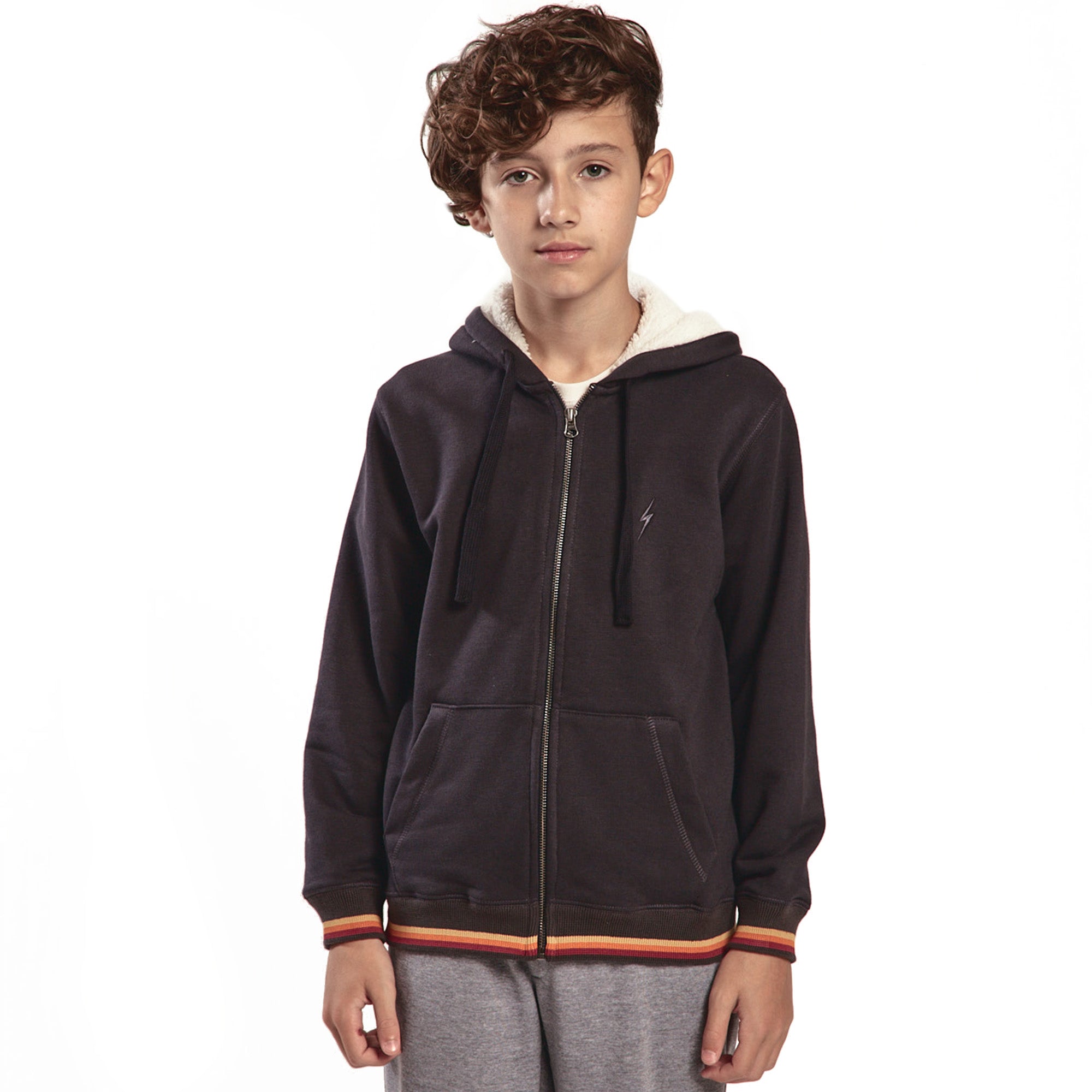 Basic Zip Up Hoodie Boys - Lightning Bolt ⚡ - Lightning Bolt USA