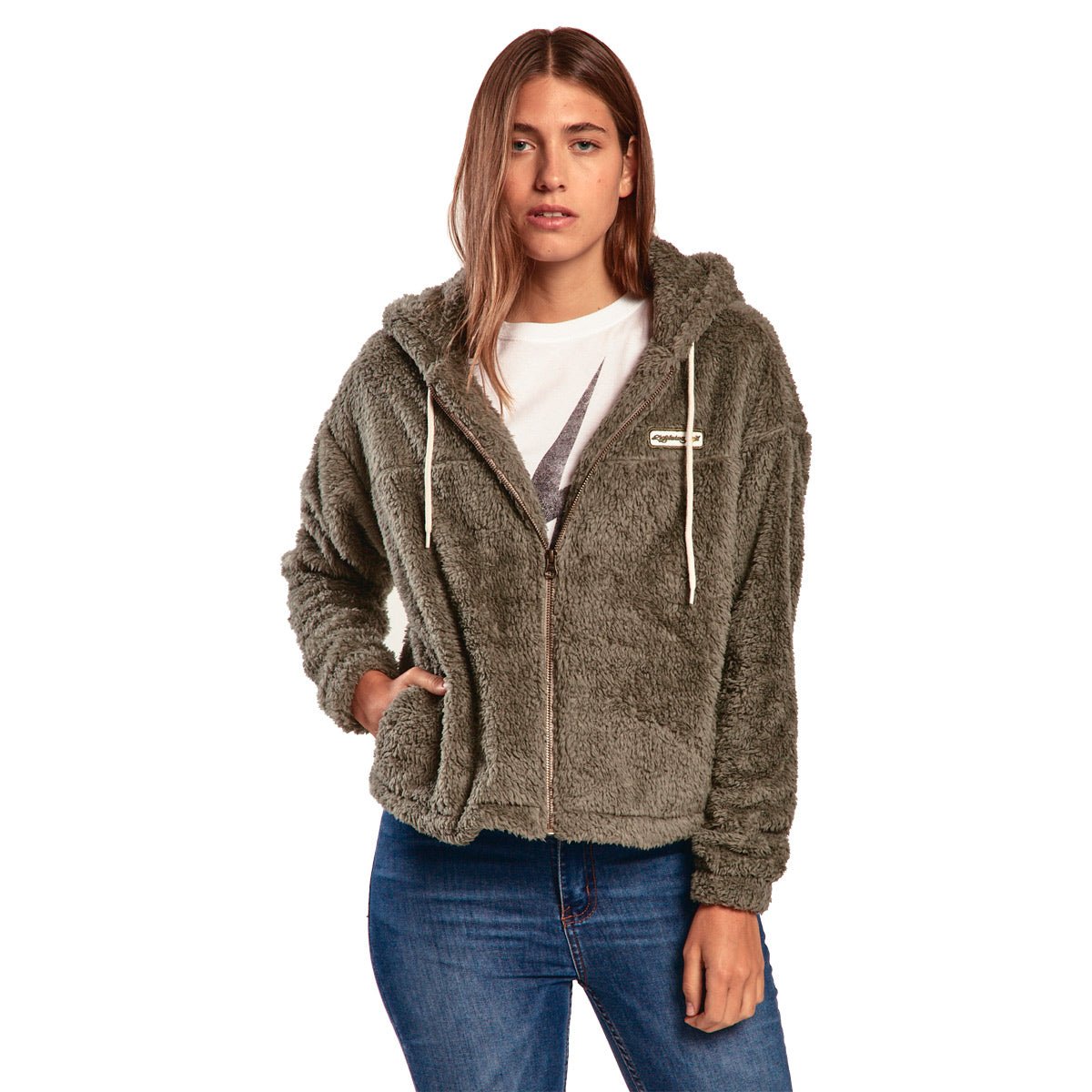 Cairns Sherpa Zip Up Hoodie Womens - Lightning Bolt ⚡ - Lightning Bolt USA