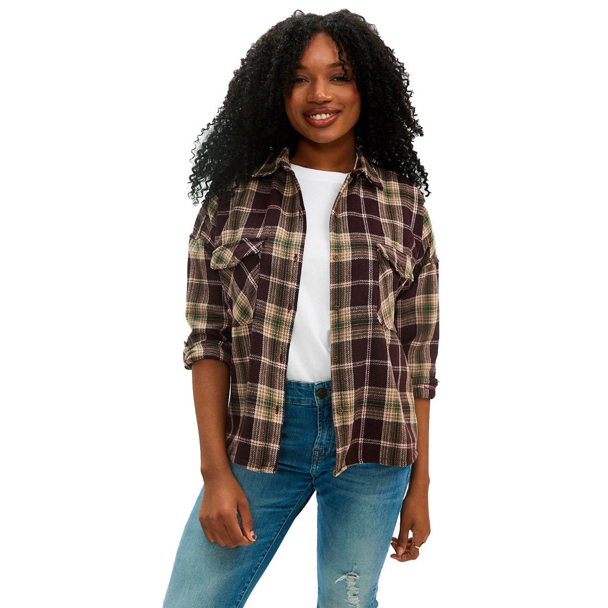 Check Flannel Shirt Womens - Lightning Bolt ⚡ - Lightning Bolt USA