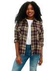 Check Flannel Shirt Womens - Lightning Bolt ⚡ - Lightning Bolt USA