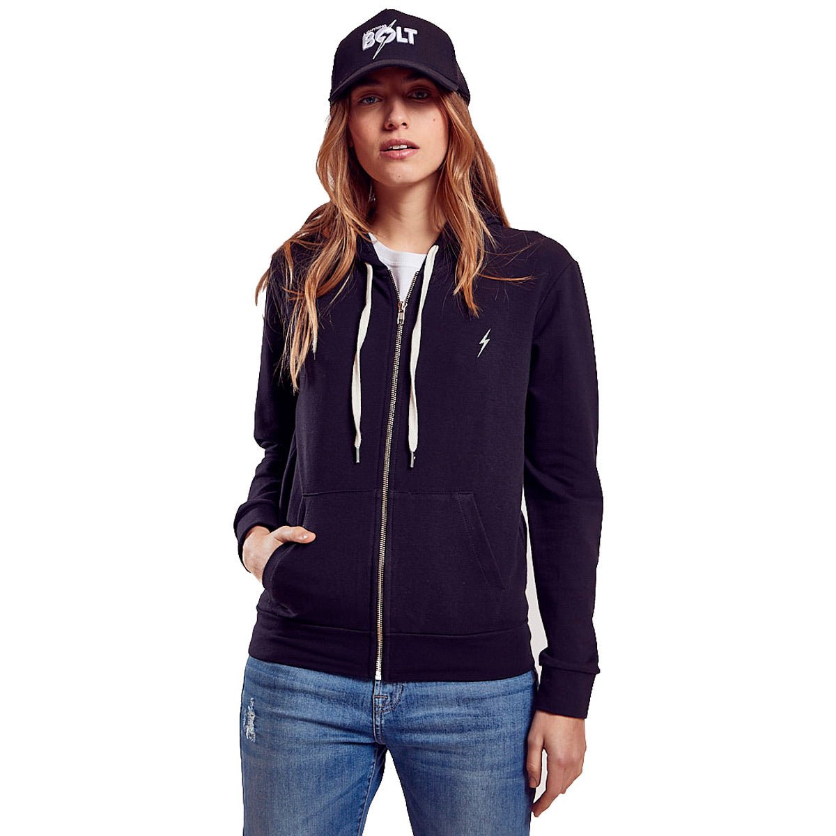 Lightning Bolt Zip Up Hoodie Womens - Lightning Bolt ⚡ - Lightning Bolt USA