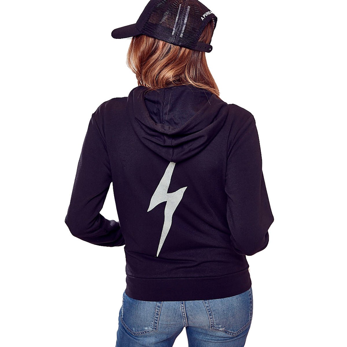 Lightning Bolt Zip Up Hoodie Womens - Lightning Bolt ⚡ - Lightning Bolt USA