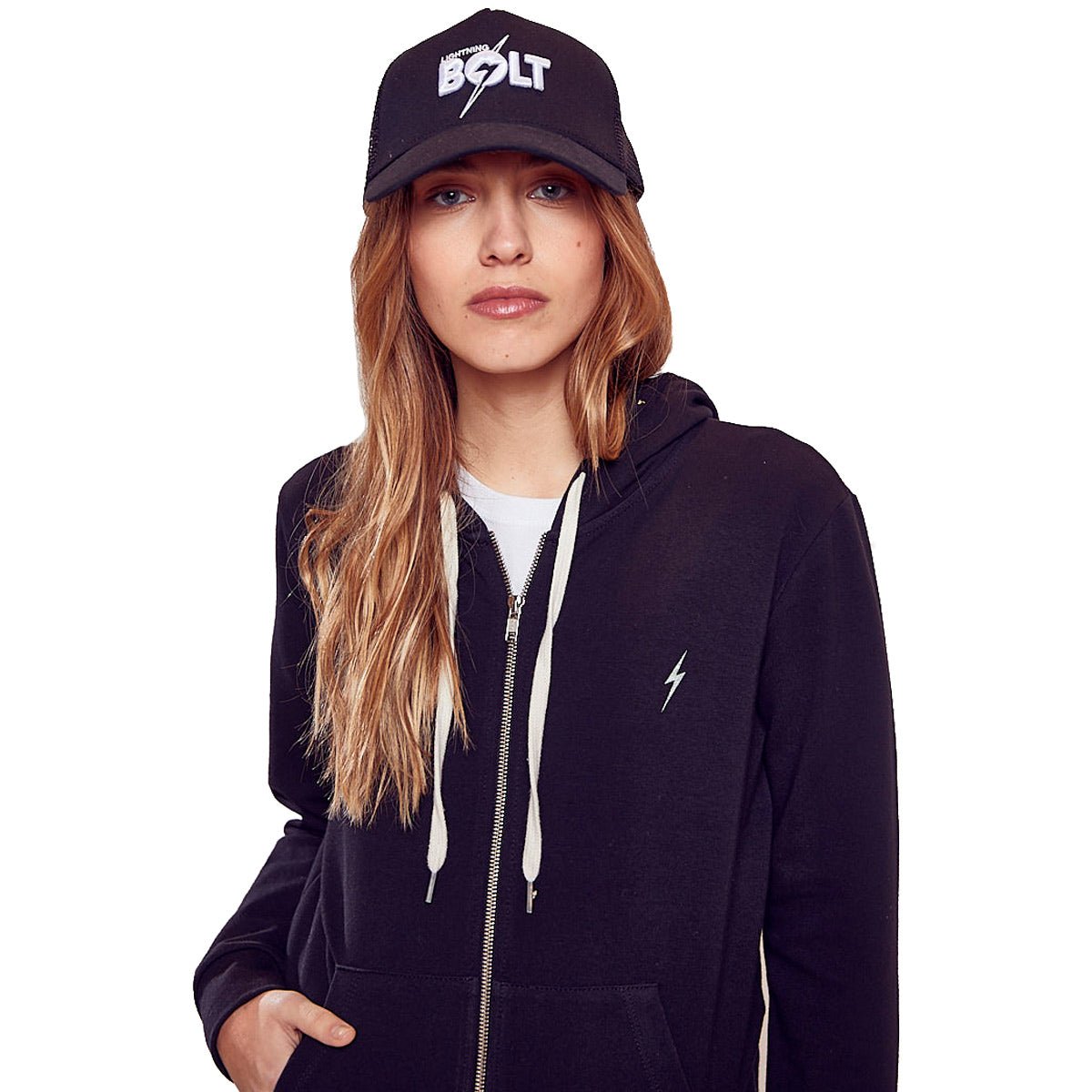 Lightning Bolt Zip Up Hoodie Womens - Lightning Bolt ⚡ - Lightning Bolt USA