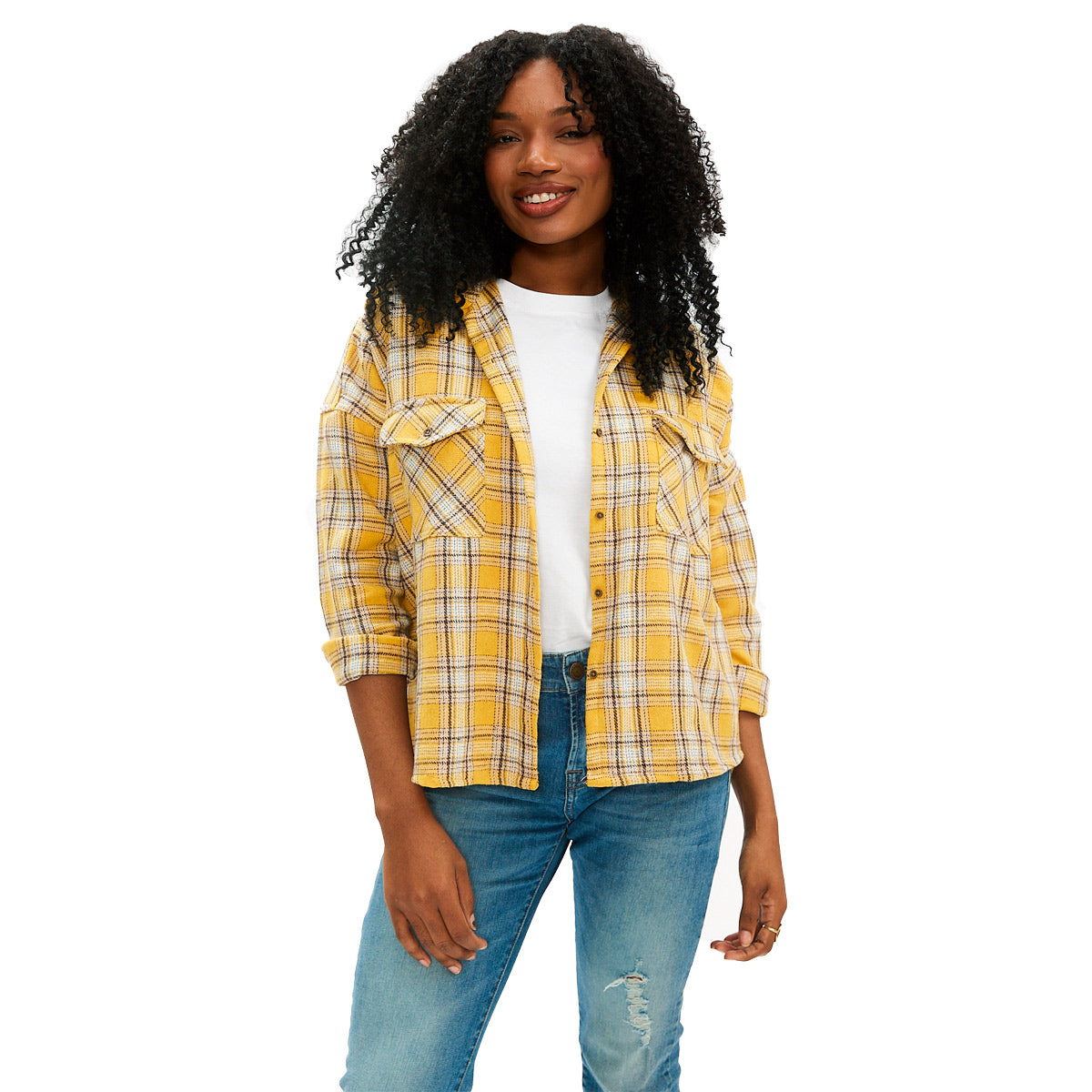 Yellow and black online flannel jacket